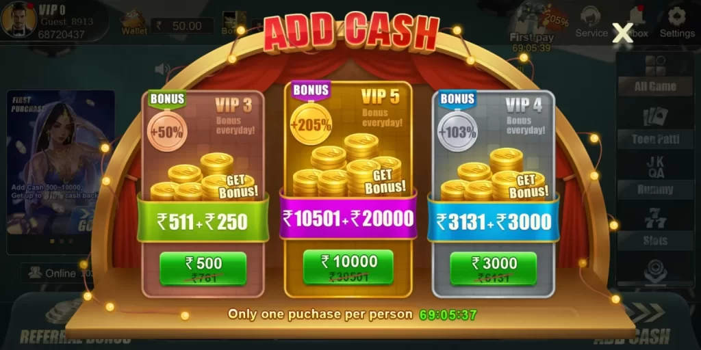 Rummy Posh Add Cash Offers